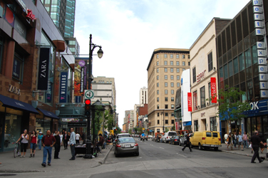 La rue Sainte-Catherine vers l'est, juin 2009. Source: CPM.